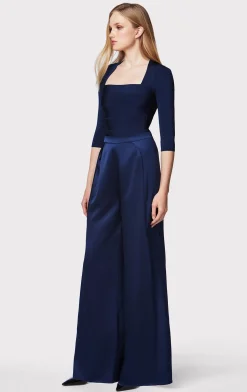 Separates|Tops-Hervé Léger ICON SQUARE NECK TOP CLASSIC BLUE