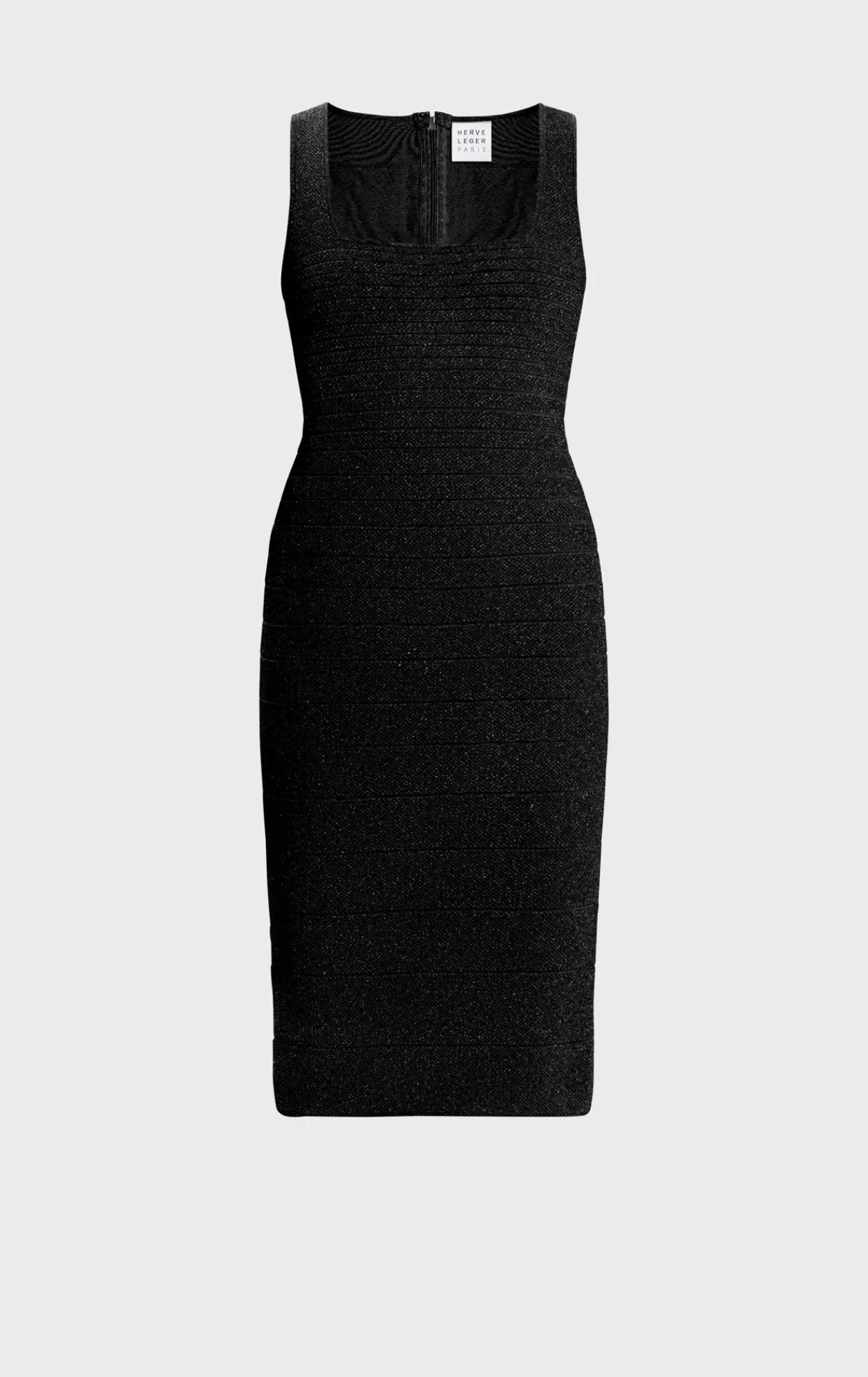 Dresses-Hervé Léger THE AUBREY DRESS METALLIC BLACK