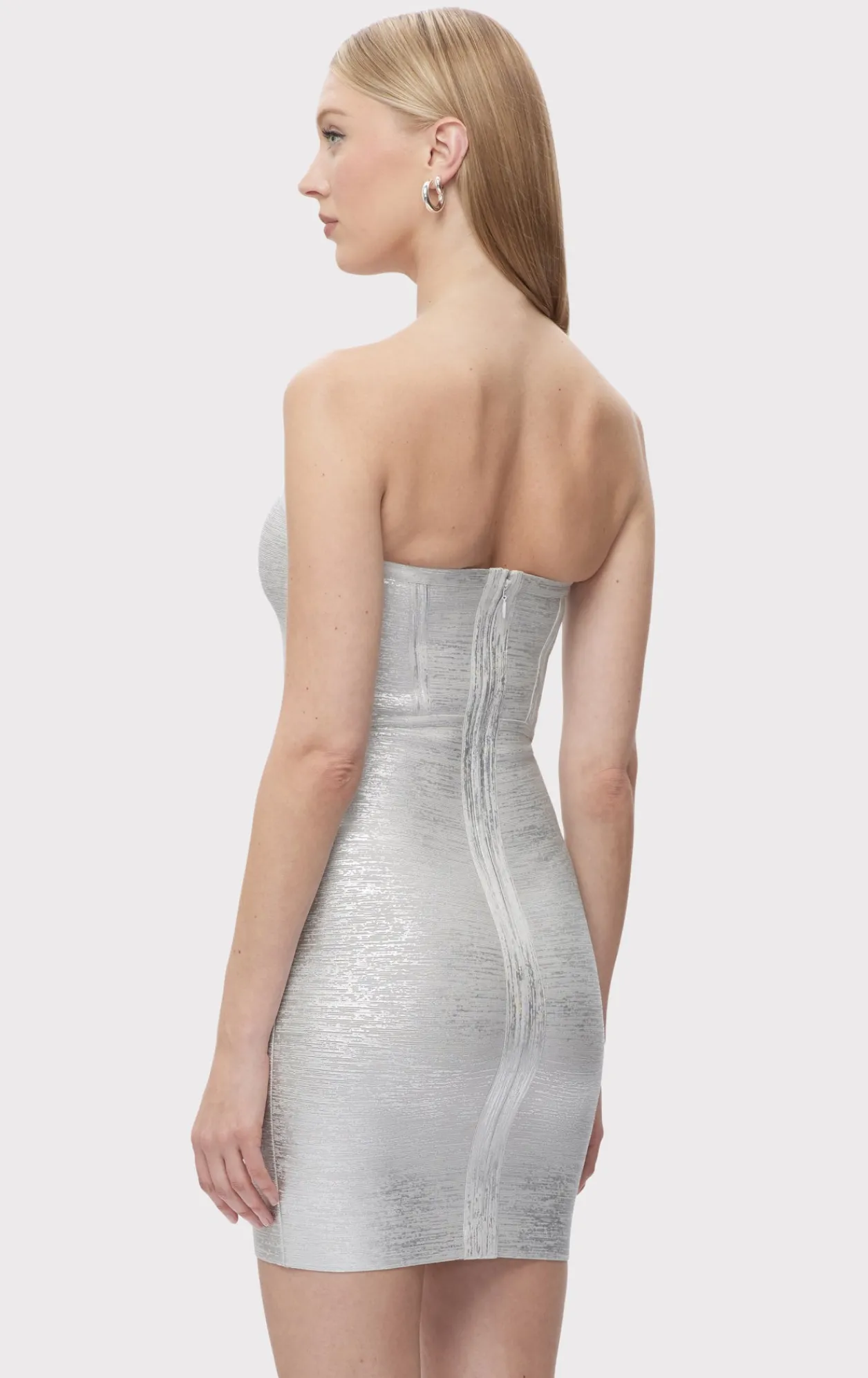 Dresses-Hervé Léger THE AVERY DRESS SILVER FOIL