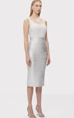 Separates|Tops-Hervé Léger THE FIONA TOP ALABASTER